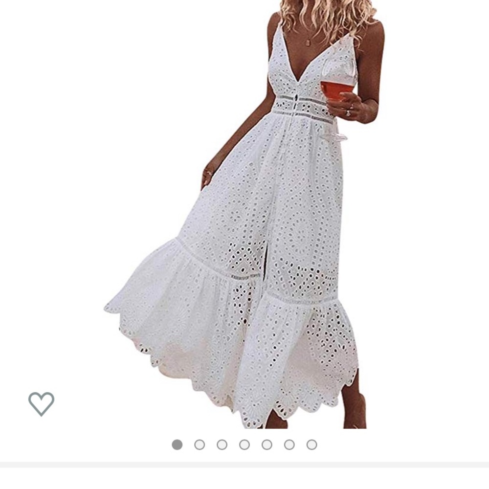 White lace flowly dress